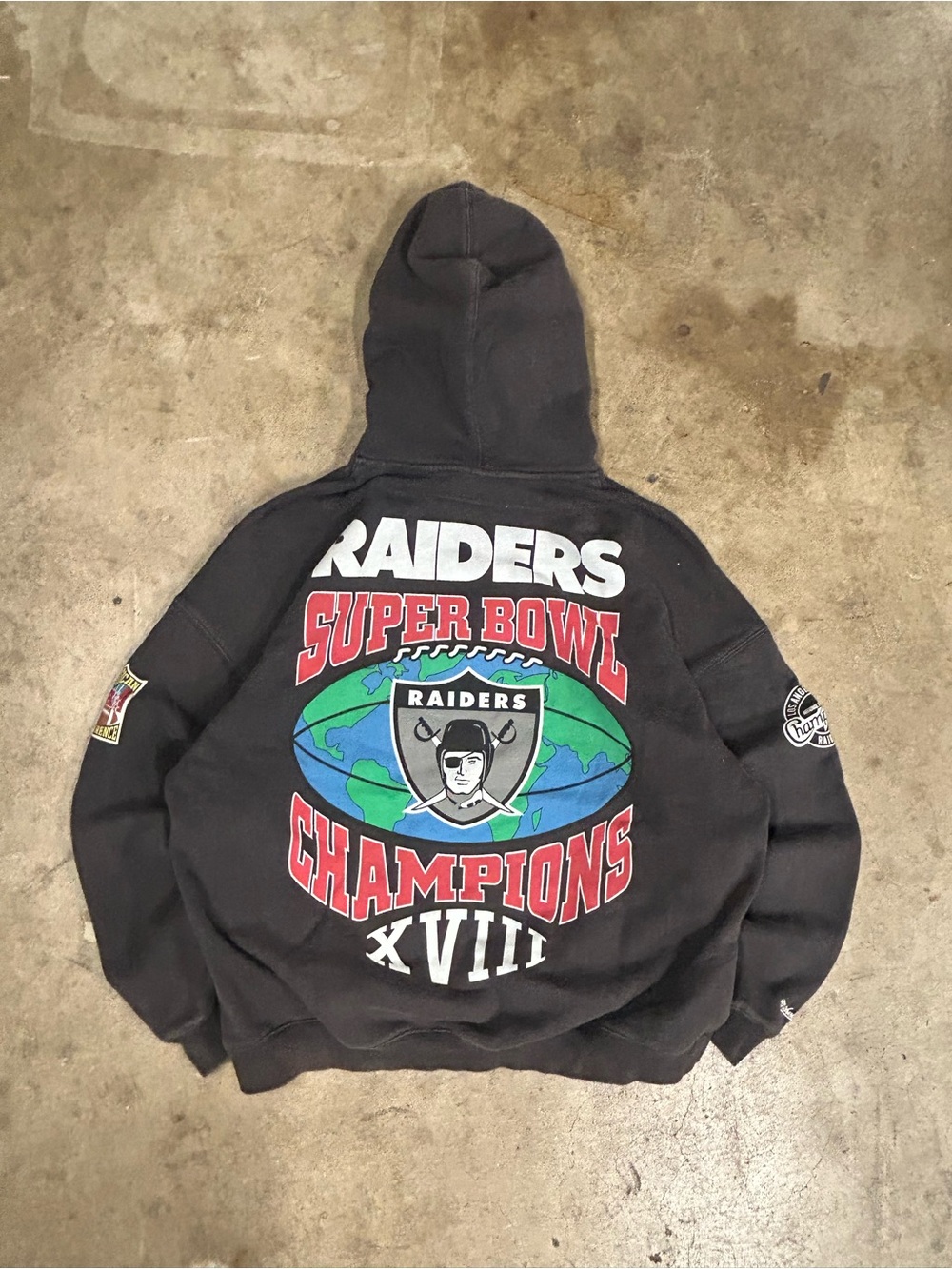 Oakland/Las Vegas Raiders Super Bowl XVIII Champions Black Hoodie